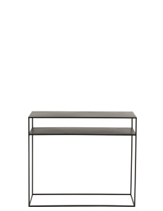 Console Rectangulaire 2 Étagères Métal NoirJ-Line 2