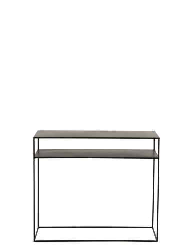 Console Rectangulaire 2 Étagères Métal NoirJ-Line