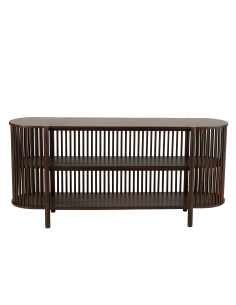 Console 2 étagères Conie en bois de manguier brun foncéJ-Line 2