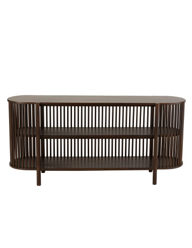 Console 2 étagères Conie en bois de manguier brun foncéJ-Line