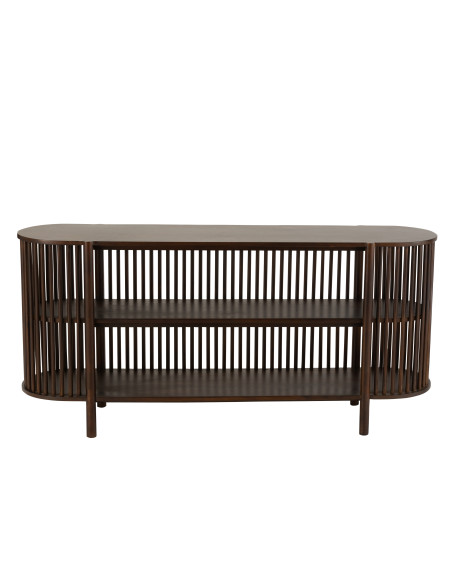 Console 2 étagères Conie en bois de manguier brun foncéJ-Line Console 2 étagères Conie en bois de manguier brun foncéJ-Line