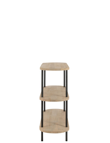 Console Eli 3 étagères en bois de manguier/fer naturel/grisJ-Line