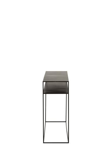 Console Rectangulaire 2 Étagères Métal NoirJ-Line