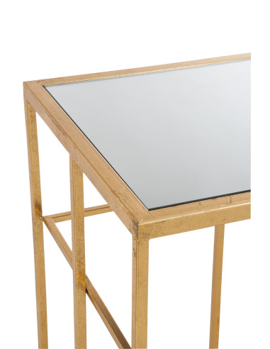 Barres de console en métal/verre doréJ-Line