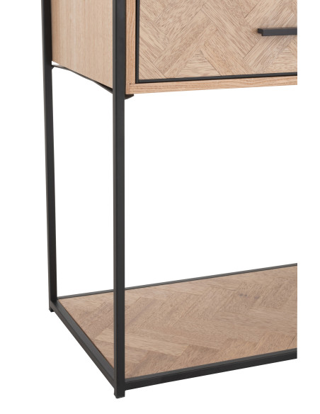 Console Zigzag 2 tiroirs Bois/Métal Naturel/NoirJ-Line Console Zigzag 2 tiroirs Bois/Métal Naturel/NoirJ-Line
