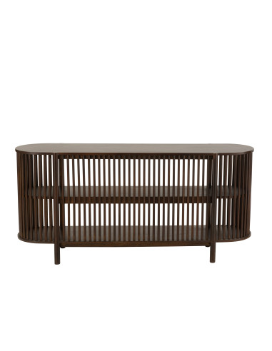 Console 2 étagères Conie en bois de manguier brun foncéJ-Line