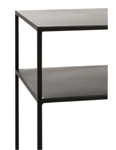 Console Rectangulaire 2 Étagères Métal NoirJ-Line