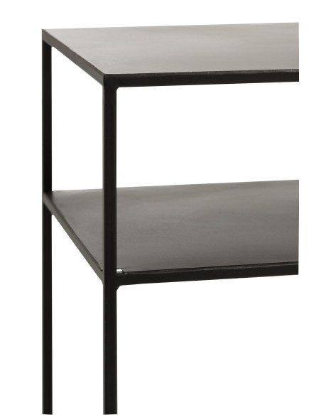 Console Rectangulaire 2 Étagères Métal NoirJ-Line