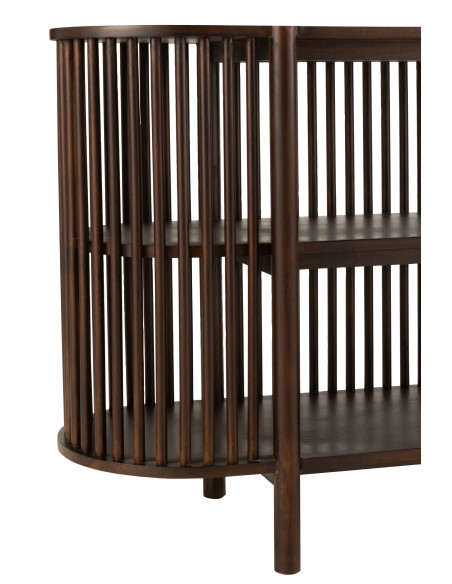 Console 2 étagères Conie en bois de manguier brun foncéJ-Line Console 2 étagères Conie en bois de manguier brun foncéJ-Line