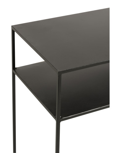Console Rectangulaire 2 Étagères Métal NoirJ-Line