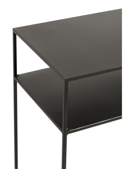 Console Rectangulaire 2 Étagères Métal NoirJ-Line