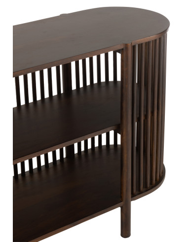 Console 2 étagères Conie en bois de manguier brun foncéJ-Line