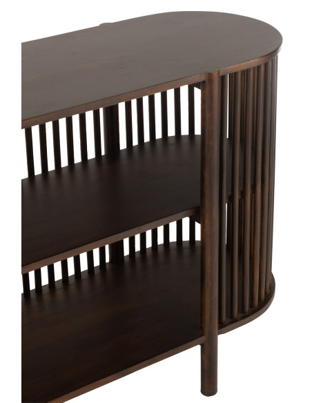 Console 2 étagères Conie en bois de manguier brun foncéJ-Line Console 2 étagères Conie en bois de manguier brun foncéJ-Line