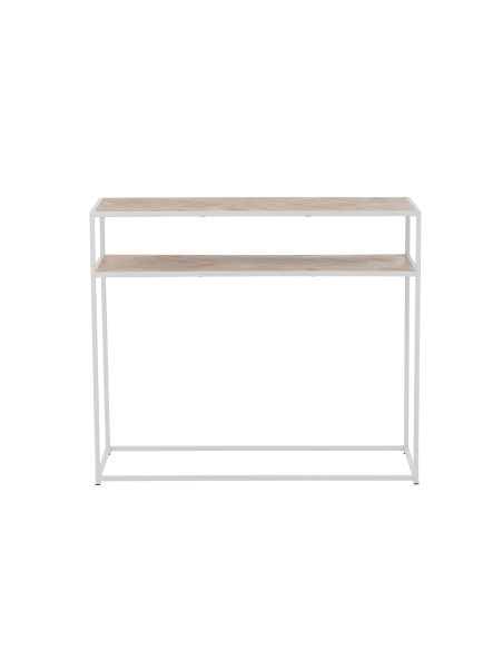 Console Zigzag Bois/Métal Naturel/BlancJ-Line Console Zigzag Bois/Métal Naturel/BlancJ-Line