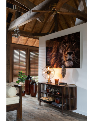 Console 2 étagères Conie en bois de manguier brun foncéJ-Line