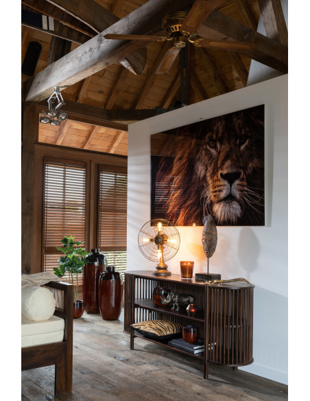 Console 2 étagères Conie en bois de manguier brun foncéJ-Line Console 2 étagères Conie en bois de manguier brun foncéJ-Line