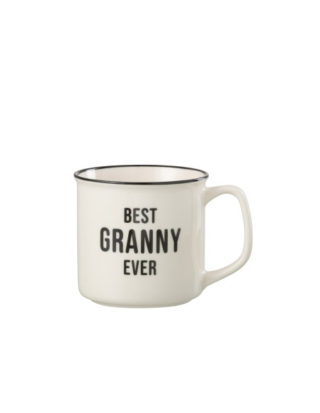 Meilleure mamie en porcelaine blanche / noireJ-Line Meilleure mamie en porcelaine blanche / noireJ-Line