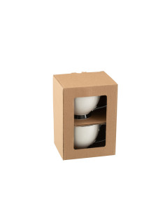 Boîte de 2 tasses géantes Windownbox en céramique noir/blancJ-Line 2