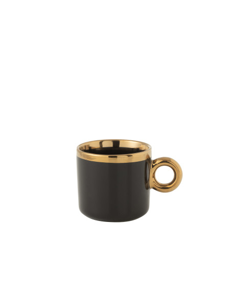 Boîte de 1 tasse en céramique noire/orJ-Line Boîte de 1 tasse en céramique noire/orJ-Line