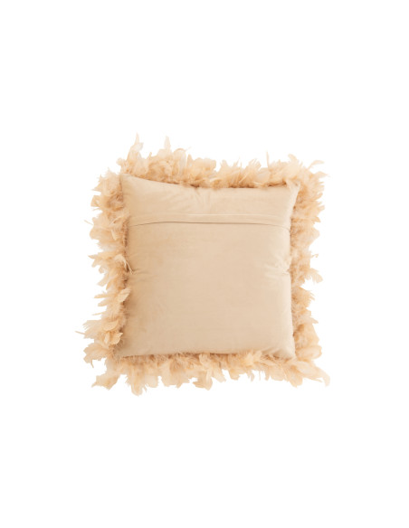 Coussin Plumes Polyester Rose/BeigeJ-Line