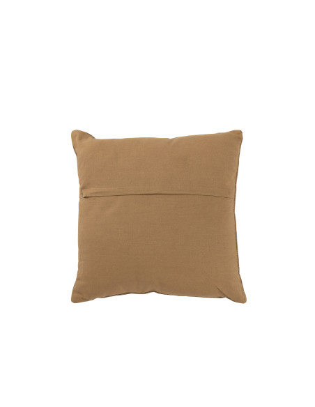 Broderie de coussin en coton marronJ-Line