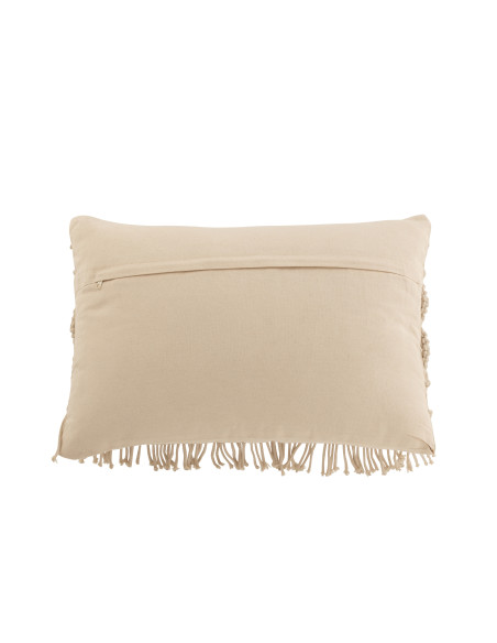 Coussin confortable rectangulaire en coton beigeJ-Line