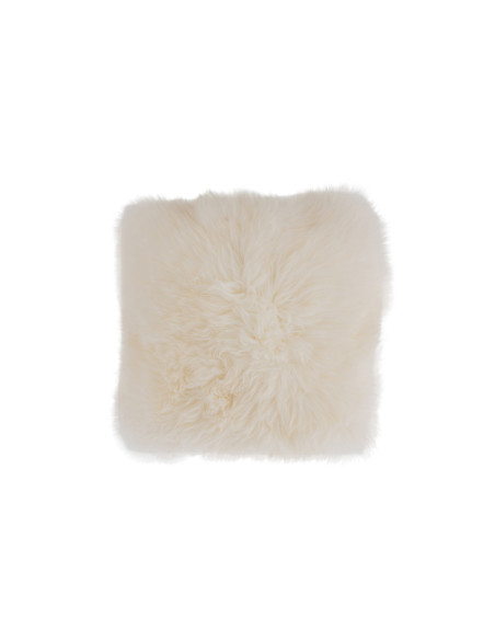 Coussin en peau de mouton carré blancJ-Line