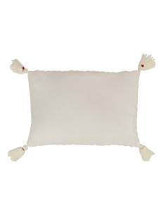 Coussin tricoté à pompon en acrylique blancJ-Line 2