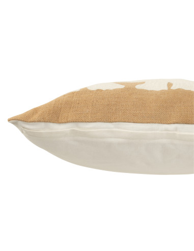 Coussin Éléphant Textile Naturel/Blanc GrandJ-Line