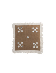 Miroirs de coussin dans les coins en jute naturel/blancJ-Line