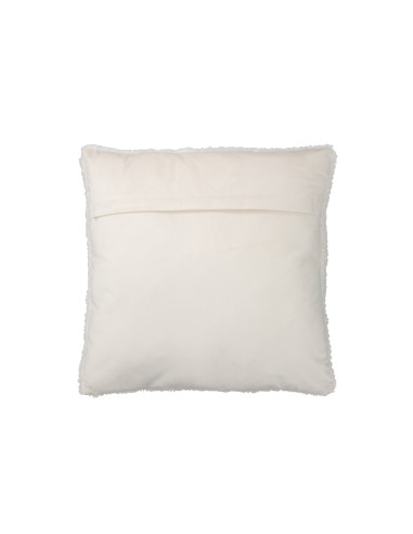 Coussin Teddy en polyester blancJ-Line
