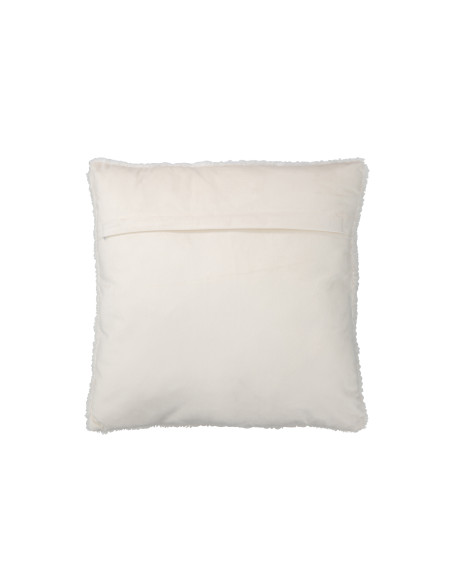 Coussin Teddy en polyester blancJ-Line