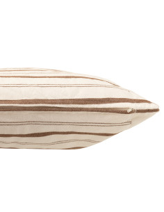 Lignes de coussin en coton blanc/marronJ-Line 2