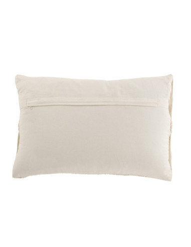 Ligne de coussin en macramé rectangulaire en coton blanc casséJ-Line