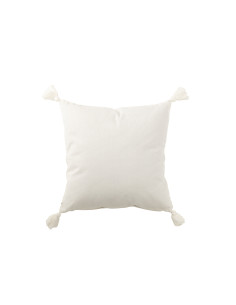 Coussin 4 glands coton blanc/marronJ-Line 2