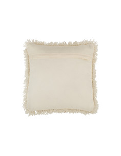 Coussin carré en coton perle blanc/orJ-Line 2