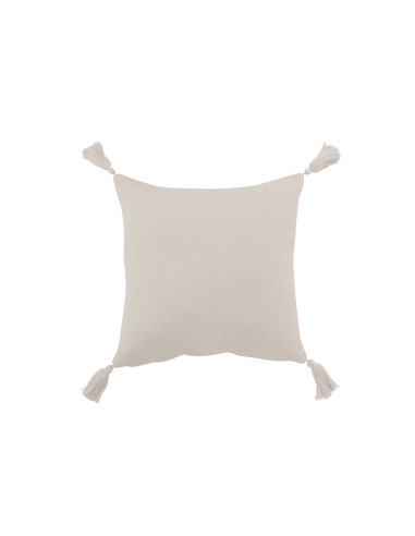 Fleur de coussin + Pompons en coton blancJ-Line