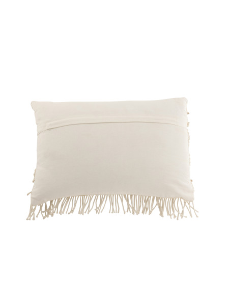 Coussin confortable rectangulaire en coton blanc casséJ-Line