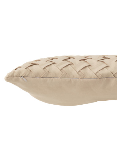 Coussin en polyester tissé beigeJ-Line