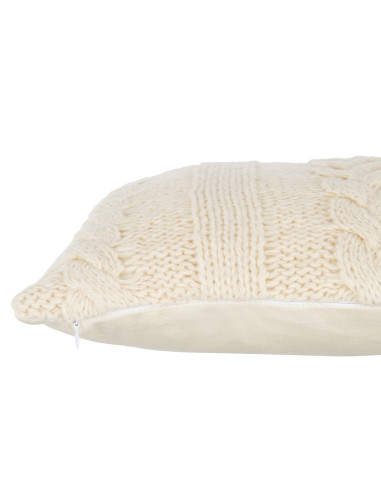 Coussin torsadé en polyester beigeJ-Line