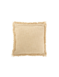 Frange de coussin en velours de coton beigeJ-Line 2