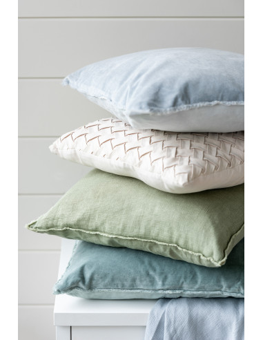 Coussin en polyester tissé beigeJ-Line