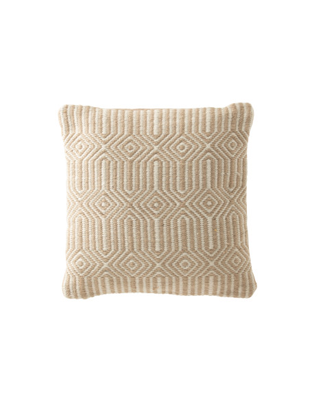 Coussin Ibiza Poly Naturel/BlancJ-Line