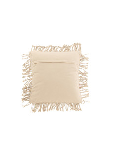 Coussin Confortable en Coton Beige avec Motif DiamantJ-Line 2