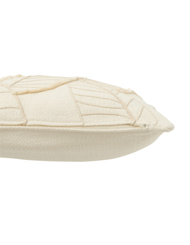 Coussin Feuille Textile BlancJ-Line
