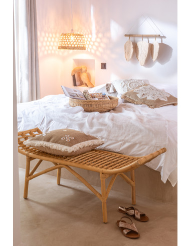 Miroirs de coussin dans les coins en jute naturel/blancJ-Line