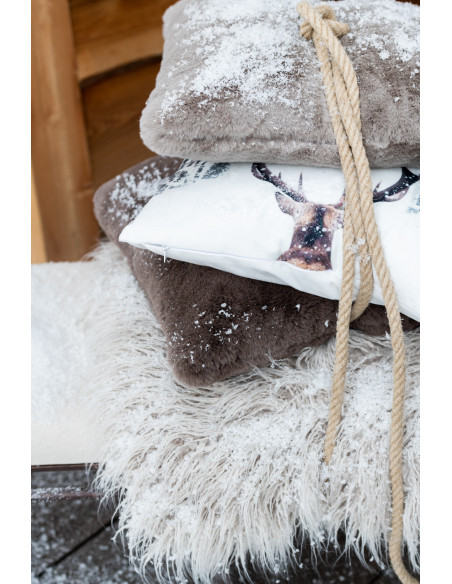 Coussin Cutie en polyester gris sourisJ-Line