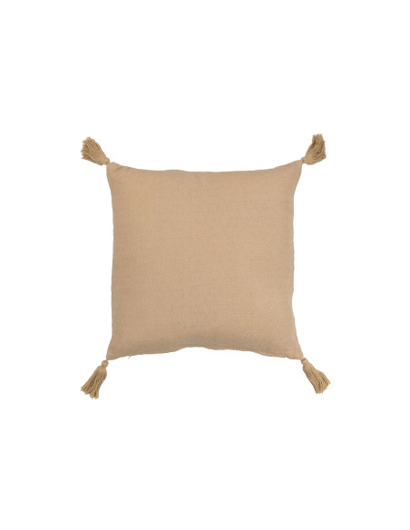 Coussin Fleur Pompon Polyester BeigeJ-Line