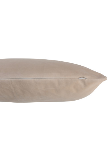 Coussin carré en velours crèmeJ-Line