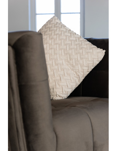 Coussin en polyester tissé beigeJ-Line